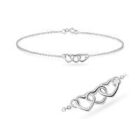 Triple Hearts Silver Bracelet BRS-41